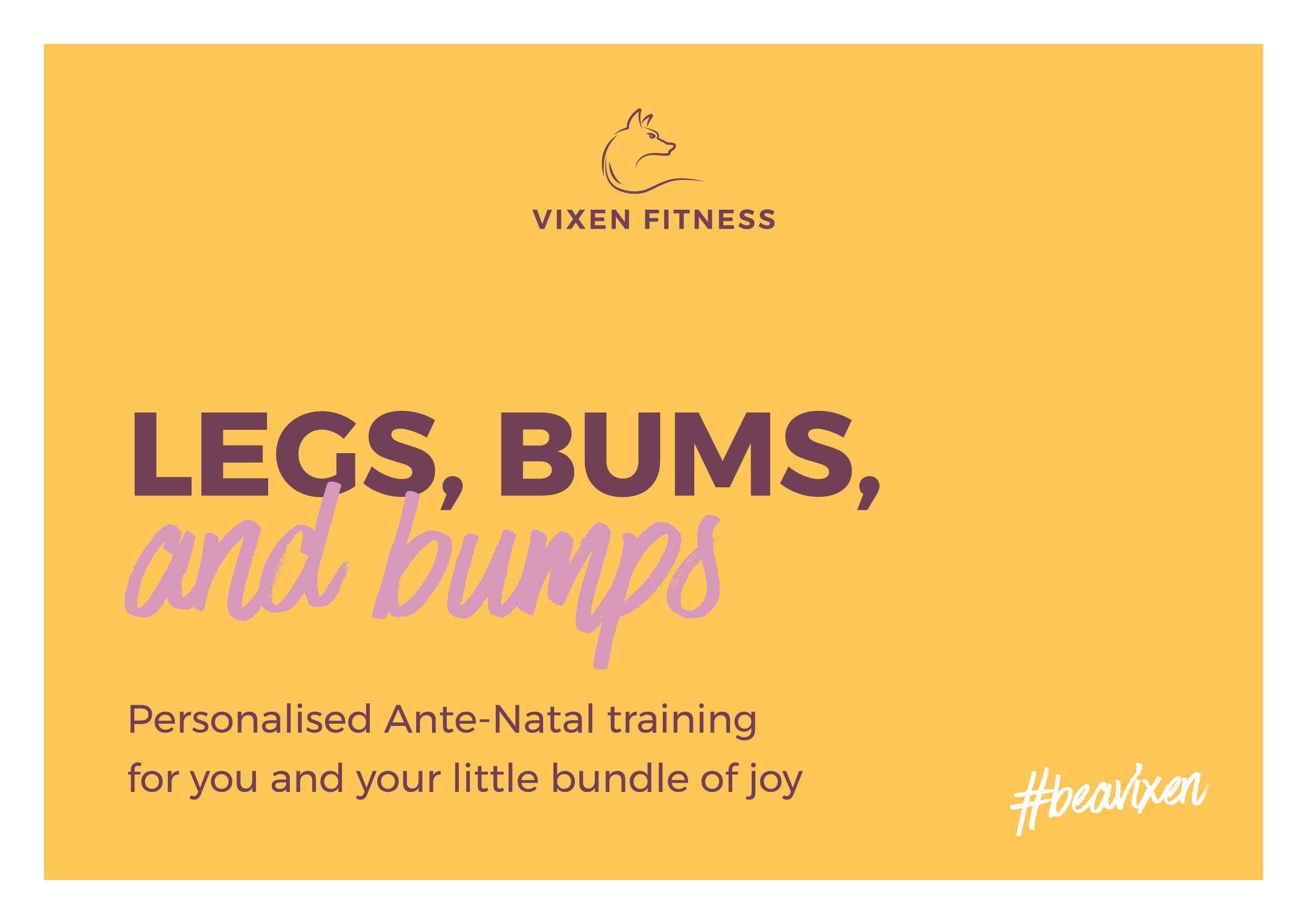 A postcard advertising Gemma's ante-natal fitness classes