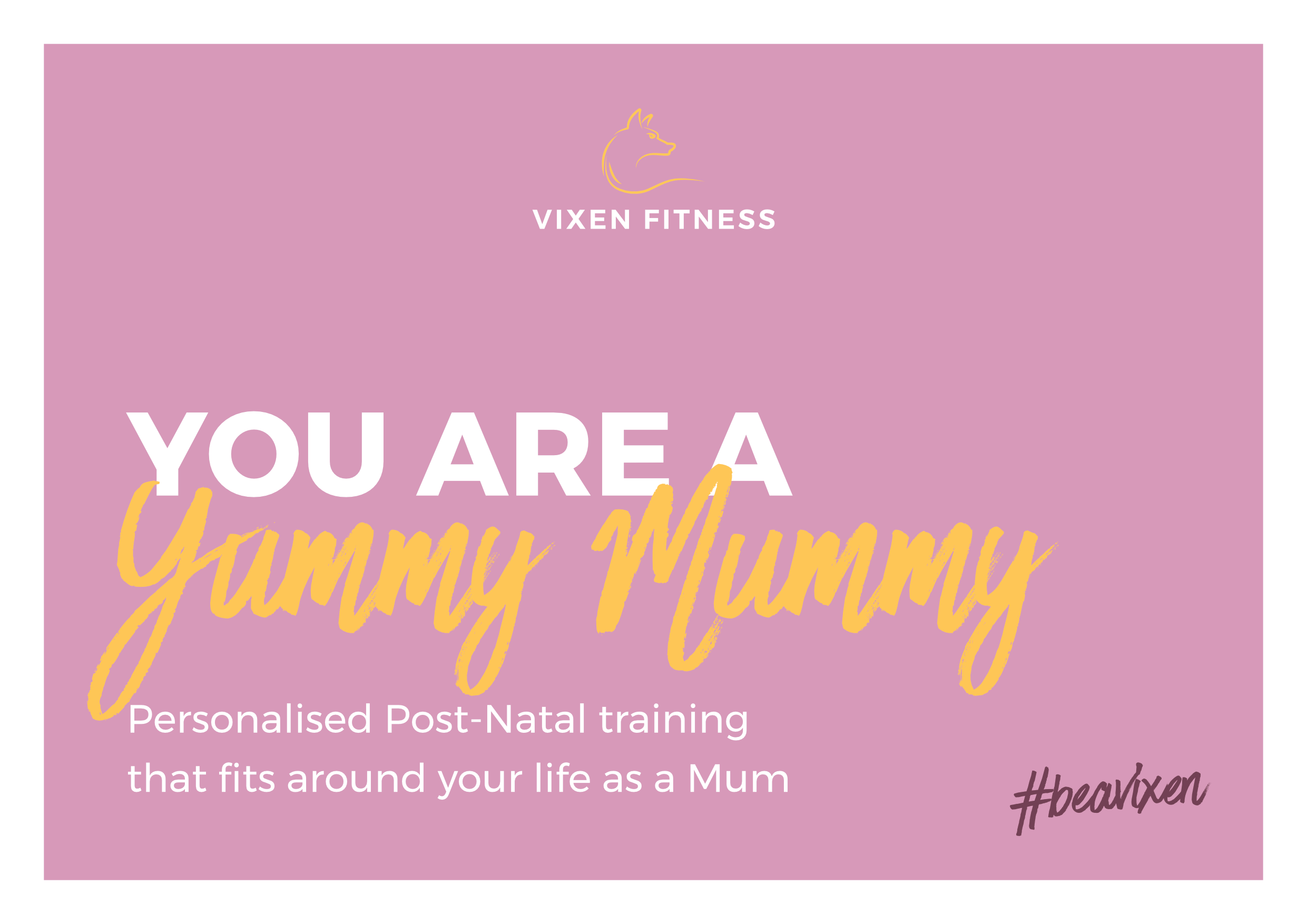 A postcard advertising Gemma's post-natal fitness classes