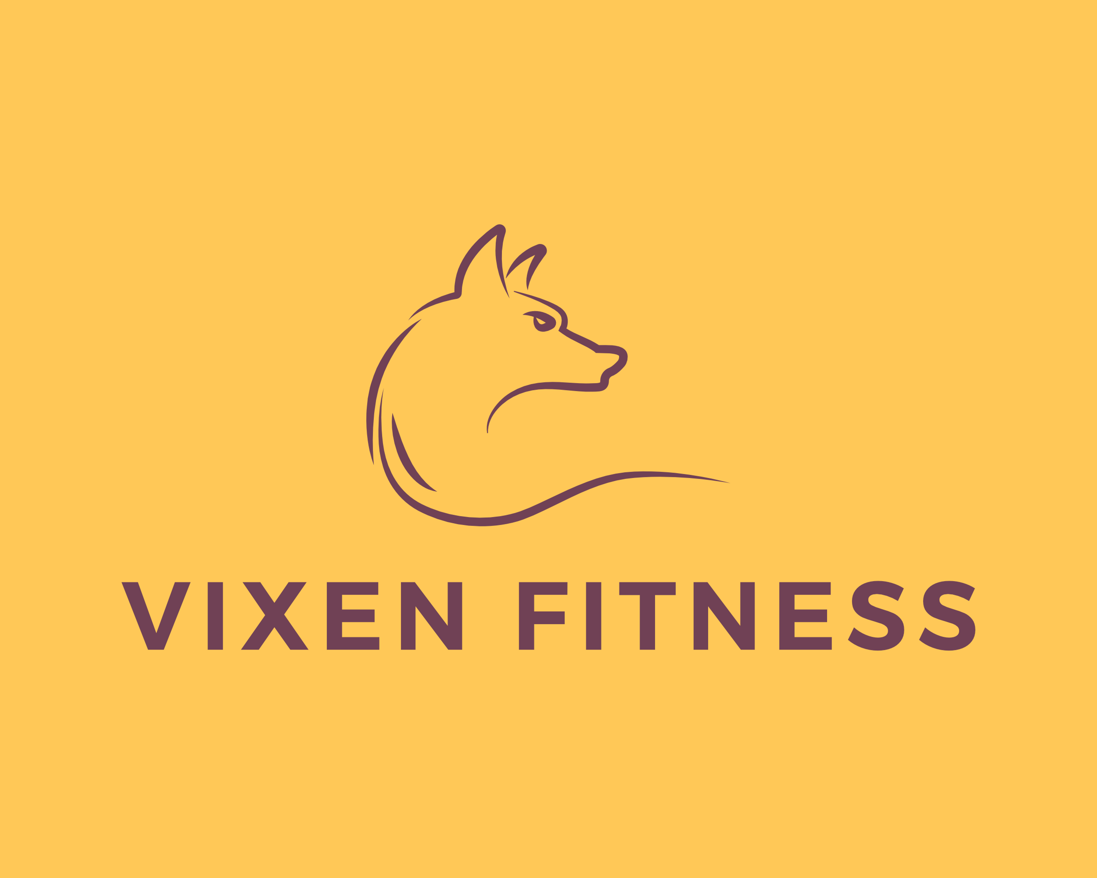 The Vixen Fitness logo on a yellow background